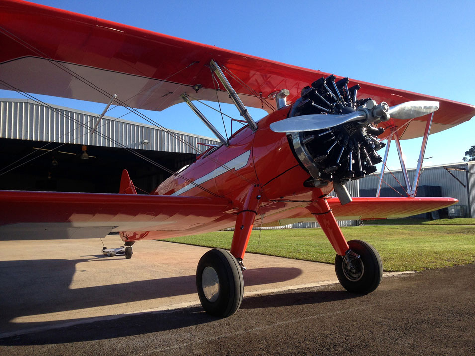 Stearman plane side front view