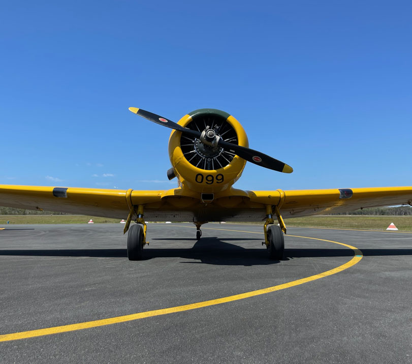 Harvard plane front view 