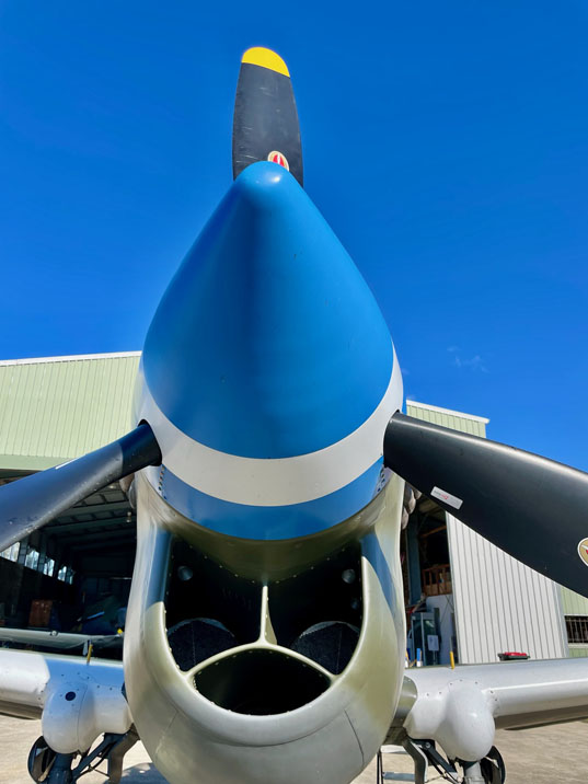 Kittyhawk plane front nose view